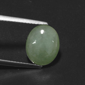 4.15캐럿 천연 그린 경옥, 투명한, 11.5×9.5 mm, 투명/반투명