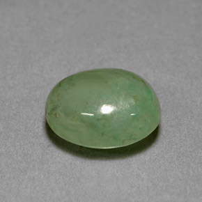 3.12캐럿 천연 그린 경옥, 투명한, 9.6×7.8 mm, 투명/반투명