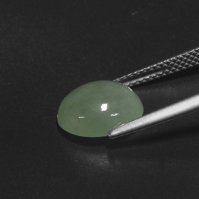3.80캐럿 천연 그린 경옥, 투명한, 10.5×8.9 mm, 투명/반투명
