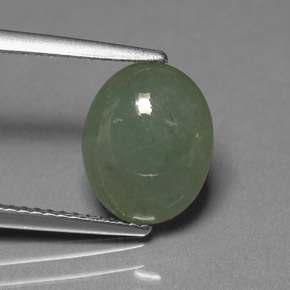3.39캐럿 천연 그린 경옥, 투명한, 10.9×8.8 mm, 투명/반투명