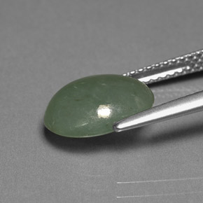 3.39캐럿 천연 그린 경옥, 투명한, 10.9×8.8 mm, 투명/반투명