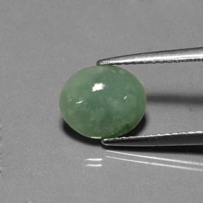 2.17캐럿 천연 그린 경옥, 투명한, 9.4×8.1 mm, 투명/반투명