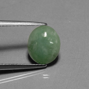 2.17캐럿 천연 그린 경옥, 투명한, 9.4×8.1 mm, 투명/반투명