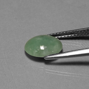 2.17캐럿 천연 그린 경옥, 투명한, 9.4×8.1 mm, 투명/반투명