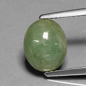 2.46캐럿 천연 그린 경옥, 투명한, 9.1×7.5 mm, 투명/반투명