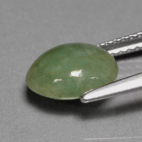 2.46캐럿 천연 그린 경옥, 투명한, 9.1×7.5 mm, 투명/반투명