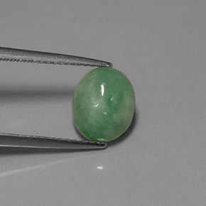 2.94캐럿 천연 그린 경옥, 투명한, 9.1×7.6 mm, 투명/반투명