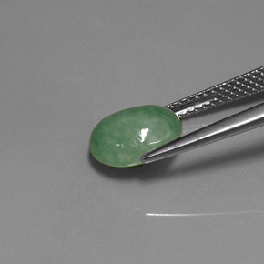 2.94캐럿 천연 그린 경옥, 투명한, 9.1×7.6 mm, 투명/반투명