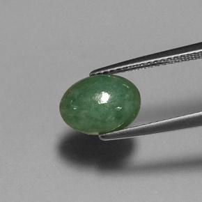 2.60캐럿 천연 그린 경옥, 타원형 컷, 10.1×7.6 mm, 투명한