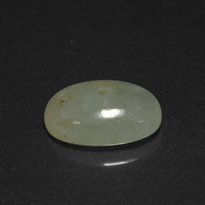 2.77캐럿 천연 화이트 그린 경옥, 타원형 컷, 10.8×7.3 mm, 투명한