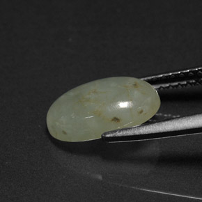 2.77캐럿 천연 화이트 그린 경옥, 타원형 컷, 10.8×7.3 mm, 투명한