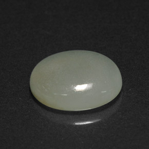 2.41캐럿 천연 화이트 그린 경옥, 타원형 컷, 9.9×8.1 mm, 투명한