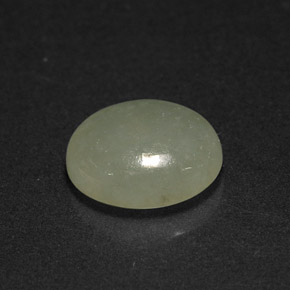 1.98캐럿 천연 화이트 그린 경옥, 타원형 컷, 8.5×7.2 mm, 투명한