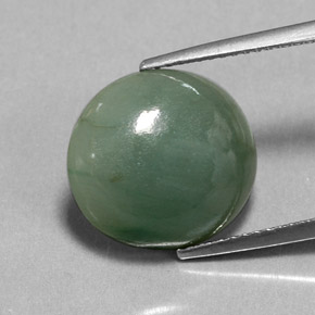 7.70캐럿 천연 그린 경옥, 투명한, 14×13 mm, 투명/반투명