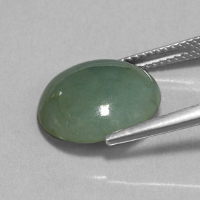 7.70캐럿 천연 그린 경옥, 투명한, 14×13 mm, 투명/반투명
