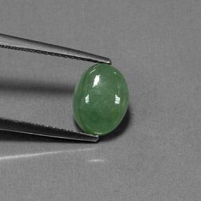 3.01캐럿 천연 그린 경옥, 투명한, 9.4×7.3 mm, 투명/반투명