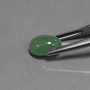 3.01캐럿 천연 그린 경옥, 투명한, 9.4×7.3 mm, 투명/반투명