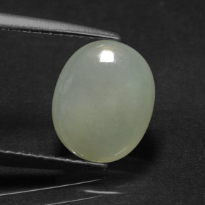 2.41캐럿 천연 그린 경옥, 타원형 컷, 9.9×8.1 mm, 투명한
