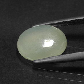 2.41캐럿 천연 그린 경옥, 타원형 컷, 9.9×8.1 mm, 투명한