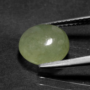 3.60캐럿 천연 그린 경옥, 투명한, 9.4×9.1 mm, 투명/반투명