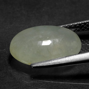 4.21캐럿 천연 그린 경옥, 투명한, 12.5×7.8 mm, 투명/반투명