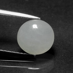 2.37캐럿 천연 화이트 경옥, 타원형 컷, 8.5×8 mm, 투명한