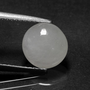 2.51캐럿 천연 화이트 경옥, 타원형 컷, 8.5×8.3 mm, 투명한