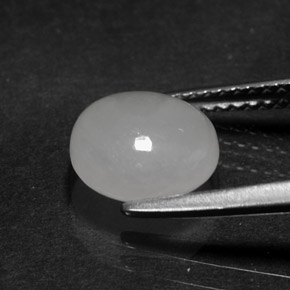 2.51캐럿 천연 화이트 경옥, 타원형 컷, 8.5×8.3 mm, 투명한
