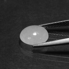 1.84캐럿 천연 화이트 경옥, 타원형 컷, 8.2×7.2 mm, 투명한