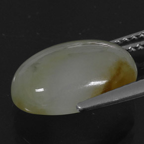 6.30캐럿 천연 화이트 그린 비취, 타원형 컷, 불투명체