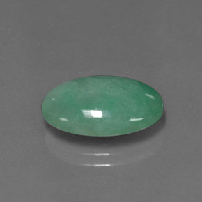 5.96캐럿 천연 그린 경옥, 타원형 컷, 15.6×10 mm, 불투명체