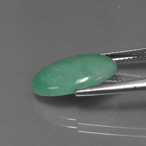 5.96캐럿 천연 그린 경옥, 타원형 컷, 15.6×10 mm, 불투명체