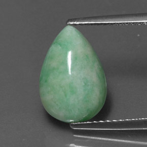 4.18캐럿 천연 그린 경옥, 배 모양, 13.1×9 mm, 불투명체