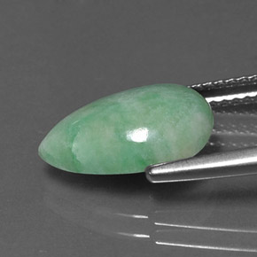 4.18캐럿 천연 그린 경옥, 배 모양, 13.1×9 mm, 불투명체