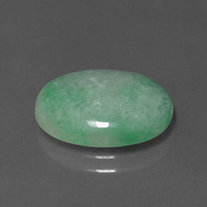 4.87캐럿 천연 그린 경옥, 타원형 컷, 14.2×10.2 mm, 불투명체