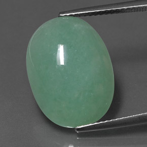 11.52캐럿 천연 그린 경옥, 타원형 컷, 17.7×13.1 mm, 불투명체