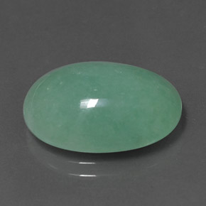 11.52캐럿 천연 그린 경옥, 타원형 컷, 17.7×13.1 mm, 불투명체