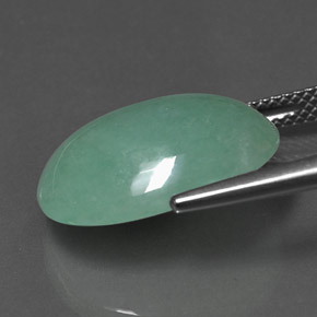 11.52캐럿 천연 그린 경옥, 타원형 컷, 17.7×13.1 mm, 불투명체
