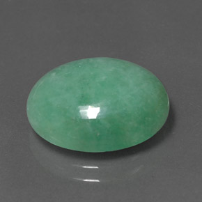 8.83캐럿 천연 그린 경옥, 타원형 컷, 15×12.3 mm, 불투명체