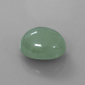 6.83캐럿 천연 그린 경옥, 타원형 컷, 11.7×10.3 mm, 투명한