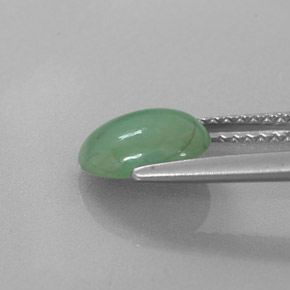 1.80캐럿 천연 그린 경옥, 타원형 컷, 8.4×7.6 mm, 투명한