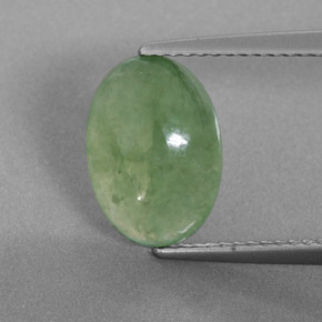 4.02캐럿 천연 그린 경옥, 타원형 컷, 11.6×8.3 mm, 투명한