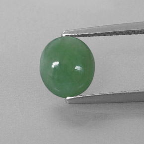 2.32캐럿 천연 그린 경옥, 타원형 컷, 8.5×7.7 mm, 투명한
