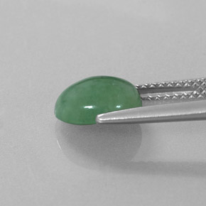 2.32캐럿 천연 그린 경옥, 타원형 컷, 8.5×7.7 mm, 투명한