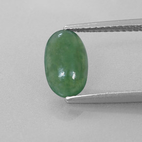 1.56캐럿 천연 그린 경옥, 타원형 컷, 10×6.1 mm, 투명한