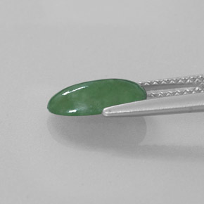 1.56캐럿 천연 그린 경옥, 타원형 컷, 10×6.1 mm, 투명한