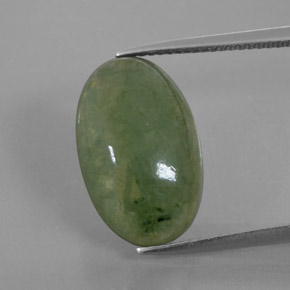 9.98캐럿 천연 그린 경옥, 타원형 컷, 17.5×10.9 mm, 투명한