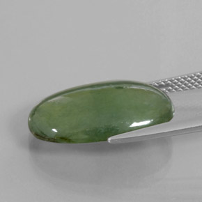 8.99캐럿 천연 그린 경옥, 타원형 컷, 18.1×11.6 mm, 투명한
