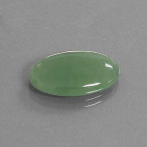 9.66캐럿 천연 그린 경옥, 타원형 컷, 19.6×12.4 mm, 투명한