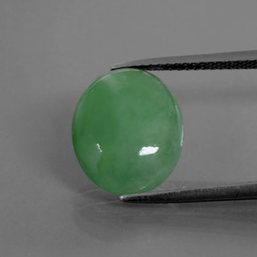 6.55캐럿 천연 그린 경옥, 타원형 컷, 13.7×11.3 mm, 투명한